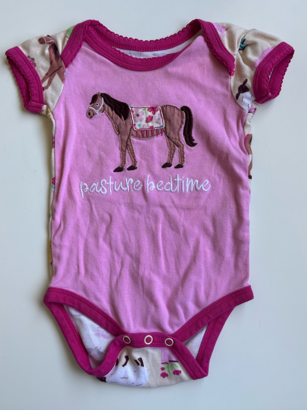 Little blue house baby horse onesie